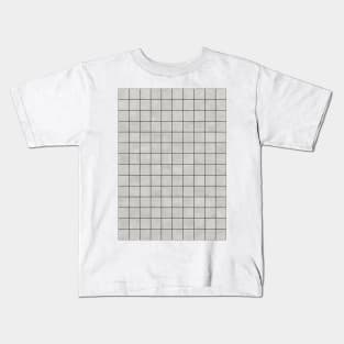 Small Grid Pattern - Grey Kids T-Shirt